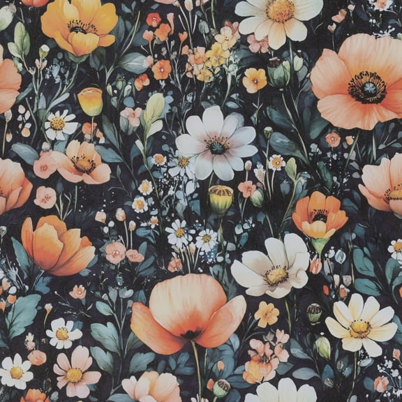 UMIGGEE Floral Wallpaper Peel and Stick Black Wallpaper Self Adhesive Flower Wall Paper Multicolor Contact Paper 17.3-in x 118-in Home Decor Wall Covering Old Furniture Renovation