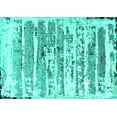 thumbnail image 1 of Ahgly Company Machine Washable Indoor Rectangle Oriental Turquoise Blue Industrial Area Rugs, 2' x 3', 1 of 4