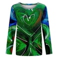 thumbnail image 4 of Hauts pour Femmes Été Mode Féminine Col Rond Imprimé T-shirt à Manches Longues Hauts Blouse Décontractée Ample Hauts Hauts pour Femmes Décontractés Été en Liquidation, 4 of 5