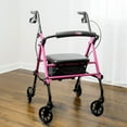 thumbnail image 2 of Carex Step 'N Rest Foldable 6-Wheel Rolling Walkers for Adults, Pink, 250 lb Limit, 2 of 14
