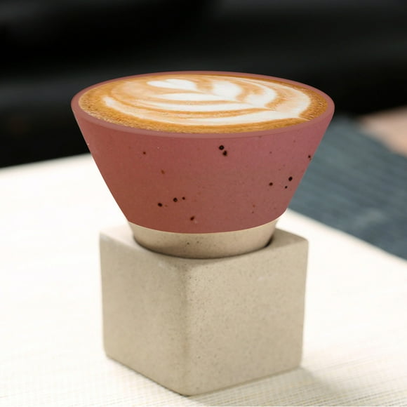 Japanese Tea Cup Retro Ceramic Coffee Cup with Saucer Set New Pottery Mug for Latte Espresso Pull Flower Cappuccino,100ml/3.5oz