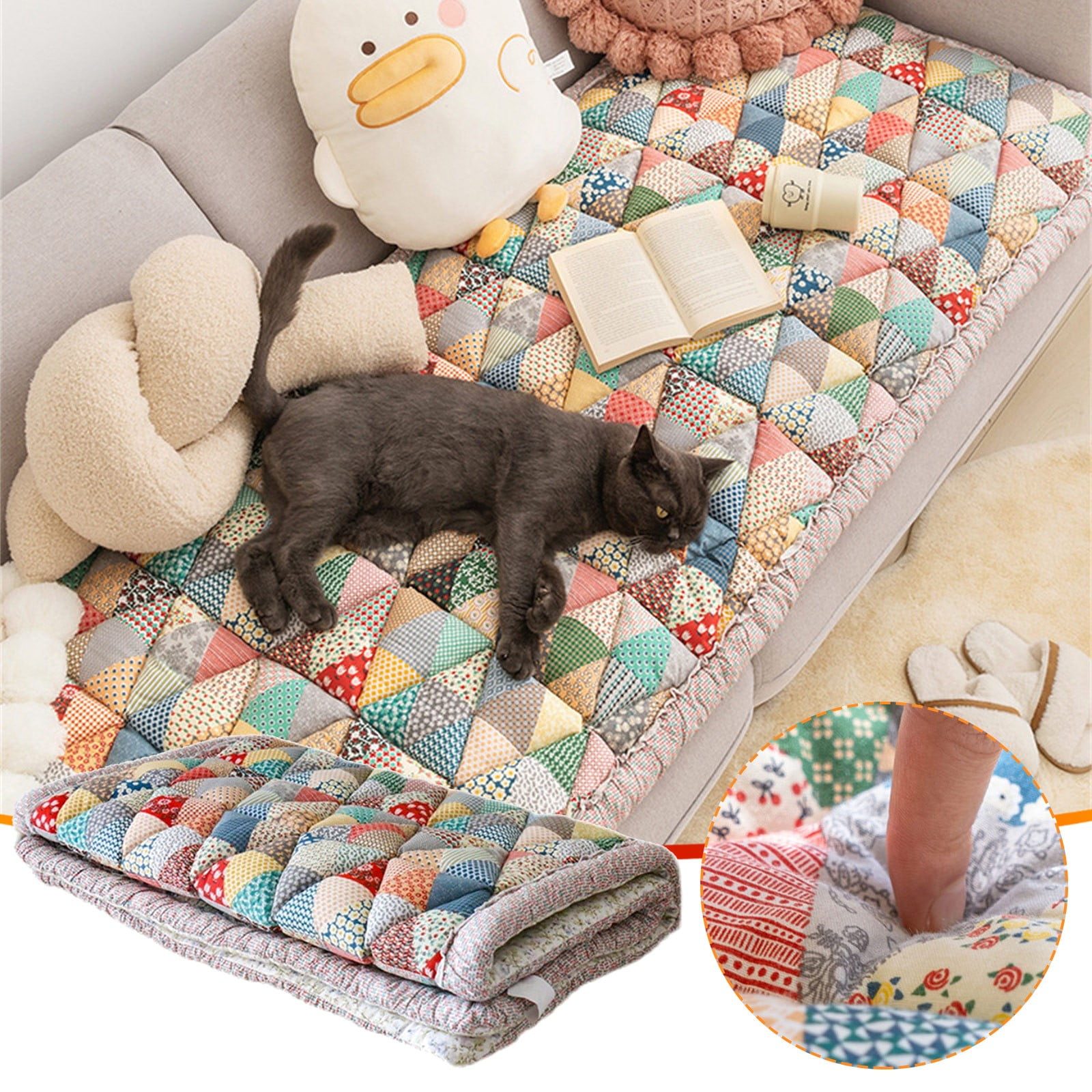 Hiroekza Funny Couch Cover Garden Cotton Protective Couch Cover Plaid Sofa Cover Seat Cushion Home Essentials Plaid Cream-Coloured