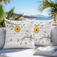 thumbnail image 4 of Outdoor Pillow Cover Spring Leaf Branch Set of 2 Waterproof Throw Pillowcases Leaves Wood Grain Decorative Patio Furniture Pillows for Couch Garden Indoor & Outdoor Use, 4 of 9