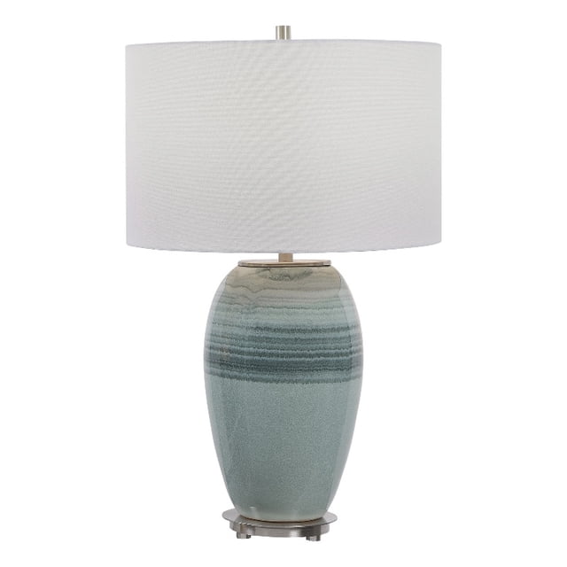Uttermost Caicos Lampe de Table en Céramique et Fer Bleu Sarcelle