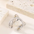 thumbnail image 5 of Minimalist Wrap Finger Ring for Women Pearl Open Statement Ring Stacking Band Rings Eternity Promise Rings Comfort Fit Fashion Jewelry, 5 of 6