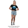 thumbnail image 3 of Sesame Street Cookie Monster Kawaii Face Women's Crop Top T-Shirt, Black, Medium, 3 of 5