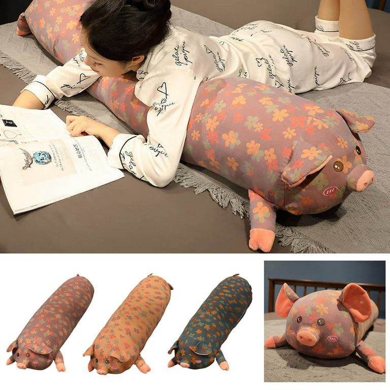 Holloyiver Cute Pig Plush Pillow Cover, Lovely Pig Stuffed