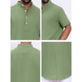 thumbnail image 7 of DARING DIVA Men's Solid Color Stand Collar Short Sleeve Henley Shirts XL Olive Green, 7 of 7