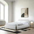 thumbnail image 5 of Omax Decor Valencia Upholstered Platform Queen Bed in White Cream Boucle Fabric, 5 of 10