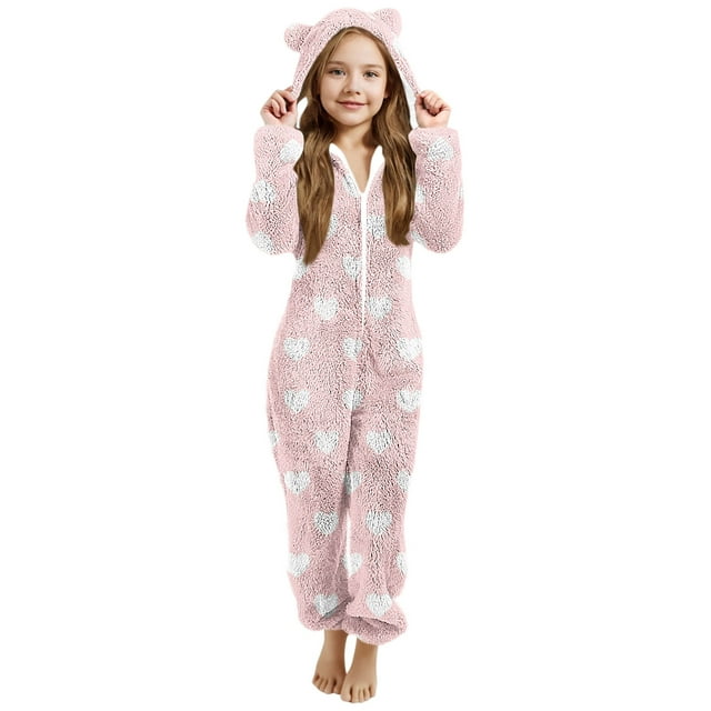 Pyjama pour Bébé Fille, Combinaison à Capuche à Manches Longues pour Chaleur Hivernale