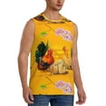 thumbnail image 2 of Bixox Men's The Chicken Family Rooster Hen And Chicks Printed Shirt Sleeveless Fitness Tank Top-Medium, 2 of 7