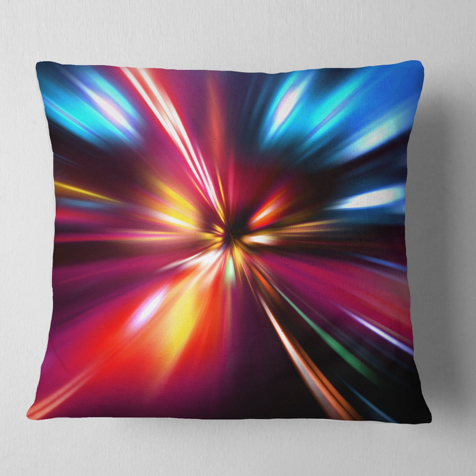 Designart Speed Motion in Night - Abstract Throw Pillow - 18x18