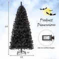 thumbnail image 3 of Gymax 6 FT Artificial Halloween Tree Pre-Lit Black Christmas Tree w/ Bendable Top Section, 3 of 10