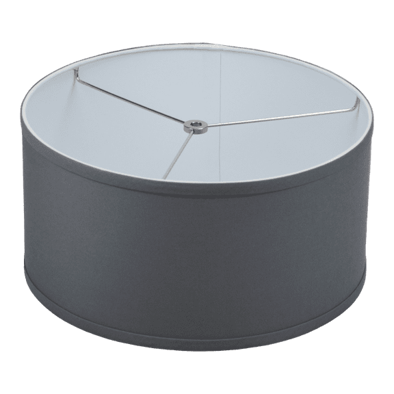 Fenchel Shades | 14" Top Diameter x 14" Bottom Diameter x 7 Height, (Washer/Spider Attachment) Drum Lamp Shade - (Linen Graphite)