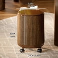 thumbnail image 5 of SDFGTstore Wood Grains Look Wastebasket with Lid and Wheels 12L Rolling Trash Can Garbage Bin For Family Bathroom Kitchen, 5 of 14