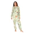 thumbnail image 2 of FORMRS Onesies Pajama for Adults Unisex Hoodie Winter Jumpsuit One Piece Sleepwear, Sizes S-2XL, Green Floral Pattern, 2 of 7