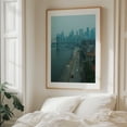 thumbnail image 5 of Hazy Blues, New York City 02 - Manhattan New York Photography City Skyline Bridge Architecture Travel Poster Nightlife Oak Framed Wall Art Print 6 x 8 inches, 5 of 12