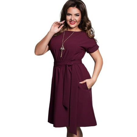 Embroidery Satin Evening Dress - EFINNY Women's Evening Party Formal Cocktail Dress with Belt