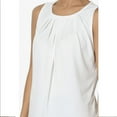 thumbnail image 2 of Femmes S2x Manches Plissé O Col Rond Débardeur Essentiel Stretch Chemisier, 2 of 6
