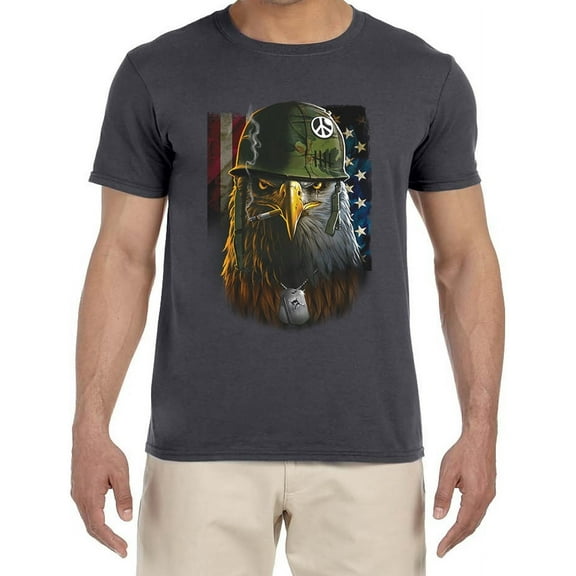 American Flag Eagle Military Gear T-shirt Mens Graphic Tees Clothing Apparel