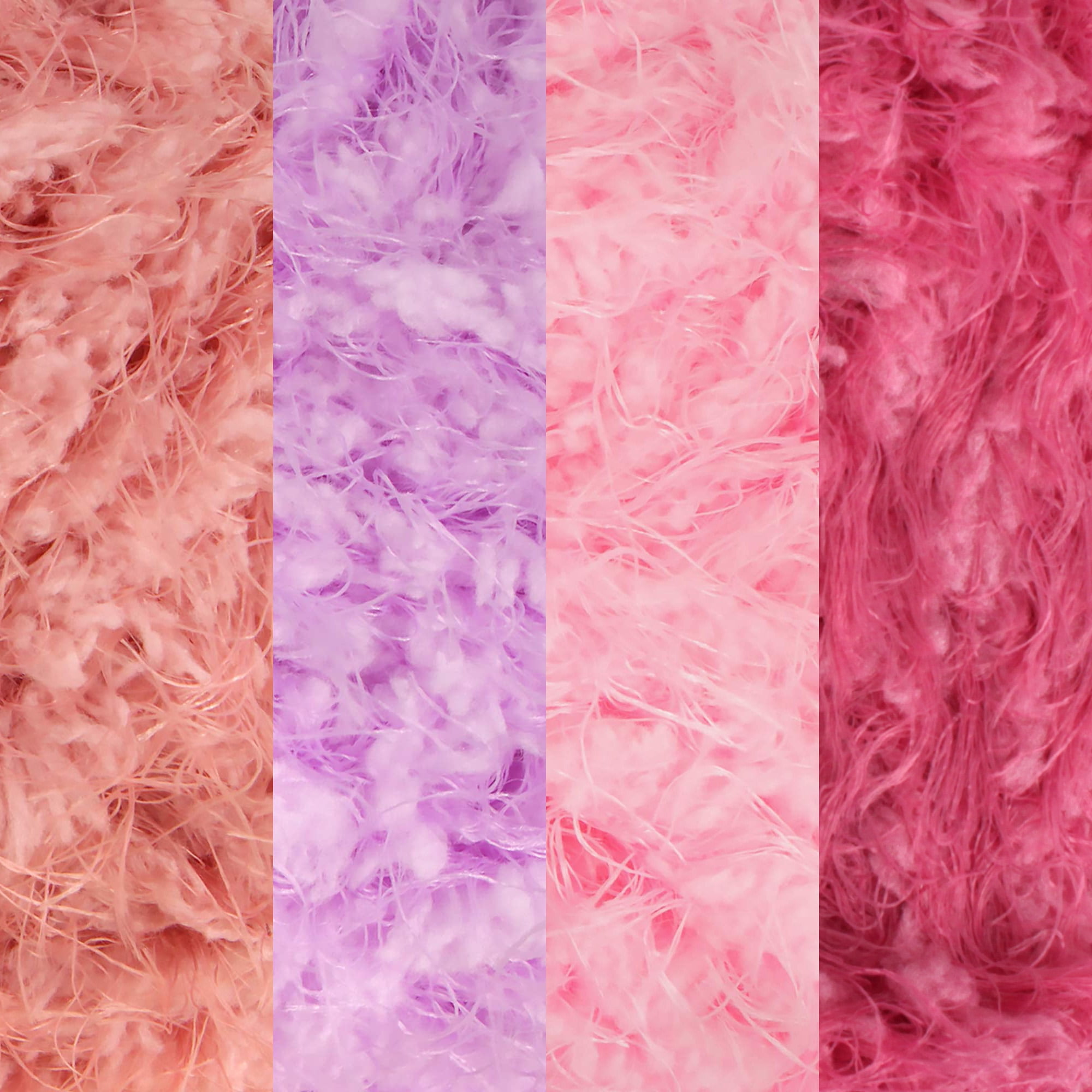 JubileeYarn Baby Bear Faux Fur Yarn - 100g/Skein Chunky Weight Polyester - Shades of Pink - 4 Skeins