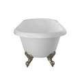 thumbnail image 2 of Halifax 70 Inch Acrylic Double Ended Clawfoot Tub - Rim Faucet Drillings - Imperial Ball & Claw Feet, 2 of 2