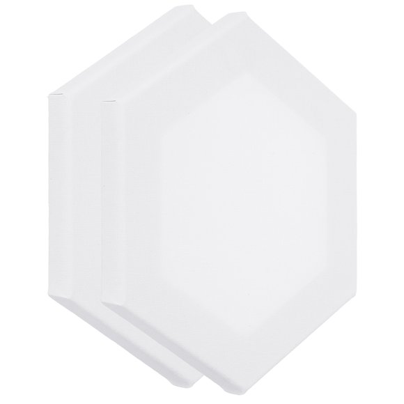 Uxcell Lienzos para Pintura, Paquete de 2, 8x7 Pulgadas, Marco de Madera Hexagonal, Paneles de Arte en Blanco Estirados