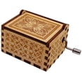 thumbnail image 5 of Music Box Howl's Moving Castle Engraved Wood Musical Box Hand Cranked Gift Box for Christmas,Birthday,Valentine's Day,Air Walk(Close Shot，Brown), 5 of 5