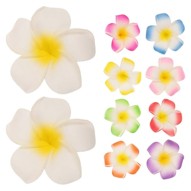 Hawaiian Plumeria Hair Clips Girls Flower Shape Headwear Assorted Color For Daily Use Trade Show 10Pcs