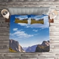 thumbnail image 2 of Ambesonne American Quilted Coverlet 3 Pcs, Yosemite El Capitan US, King Size, Green Blue, 2 of 2