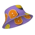 thumbnail image 2 of Kll Yellow Lemon And Orange Bucket Hat For Women Men Packable Travel Beach Sun Hat Outdoor Rave Accessories Reflective Fisherman Cap, 2 of 9