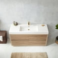 thumbnail image 6 of Huesca 60" Single Sink Bathroom Vanity Natural Oak Wood White Top No Mirror, 6 of 12