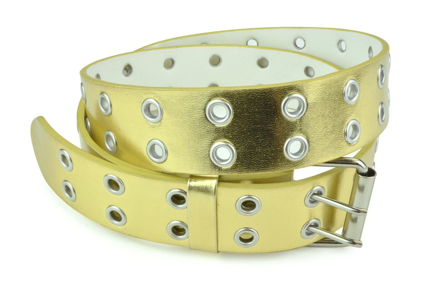 Double Grommet Leather Jeans Belt 
