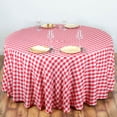 thumbnail image 2 of Efavormart 120" Round RED/WHITE Checkered Wholesale Gingham Polyester Linen Picnic Restaurant Dinner Tablecloth, 2 of 9