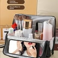 thumbnail image 3 of Methold Bolsa de maquillaje de gran capacidad con compartimentos Todo organizado fácilmente Bolsa de maquillaje grande Carpetas de archivos Gris, 3 of 6