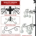thumbnail image 4 of Ornament Display Christmas Tree with Stand - Wrought Iron Ornament Holder, 3' Black, 4 of 7