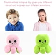 thumbnail image 3 of Pulpo gigante reversible de 40 cm. Juguete de peluche reversible. Pulpo feliz y triste. ¡Muestra tu estado de ánimo sin decir una palabra! Rojo, amarillo y verde, 3 of 5