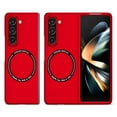 thumbnail image 2 of For Samsung Galaxy Z Fold 5 5G Compatible with MagSafe Wireless Charger, Heavy Duty Shockproof Protection Matte Skin Phone Case Cover by Xpression - Red, 2 of 10
