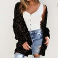 thumbnail image 2 of Olyvenn Women's Chunky Colorful Speckled Long Sleeve Open Front Knitted Cardigan Sweater Coat Outwear with Pockets Black 8, 2 of 6