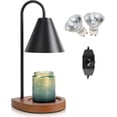 thumbnail image 7 of Candle Warmer Lamp - Dimmable Candle Lamp Electric with 2 Bulbs, Scented Wax Melter Warming Lamps No Smoke, Compatible with Various Candle Jars, Home Decor Gifts, Walnut Vintage Bedside Lamp, 7 of 7