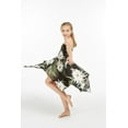 thumbnail image 3 of Girl Gypsy Uneven Bottom Hawaiian Luau Dress in Wispy Cereus Black Size 8, 3 of 5