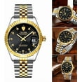 thumbnail image 4 of Men's Automatic Watch Day Date 30m Water Resistant Stainless Steel Dress Watch, 4 of 10