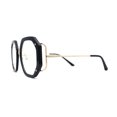 thumbnail image 3 of Luxury Double Rim Octagonal Blue Light Blocking Computer Eyeglasses Black Gold, 3 of 4