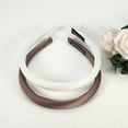 thumbnail image 5 of Unique Bargains 2 Pcs Solid Simple Silk Headbands Fashion Hair Accessories for Women White Light Coffee 0.59" Wide, 5 of 7