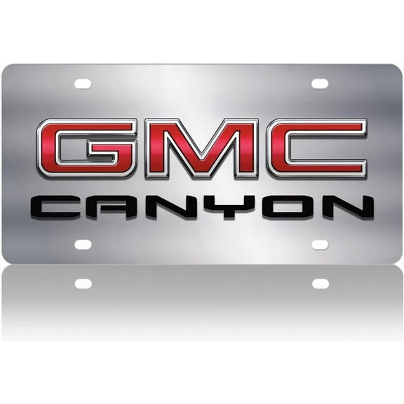 Eurosport Daytona- Compatible with GMC Canyon Logo - Stainless Steel License Plate