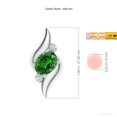 thumbnail image 3 of ANGARA Lab Grown 2.25 Ct Shell Style Emerald and Lab Diamond Pendant for Women in 925 Sterling Silver (Size-10x8mm) | May Birthstone, Anniversary, Jewelry Gift for Women | Lab-Grown Emerald Necklace, 3 of 8