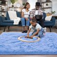 thumbnail image 2 of GFDYREE Fluffy Cerulean Blue Rug for Living Room,5x8 Area Rugs,Thick Plush Shag Rug,Shaggy Rugs for Bedroom,Big Fuzzy Carpet,Comfy Kids Rugs,Large Living Room Rugs,Soft Nursery Rug,Living Ro, 2 of 7