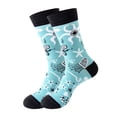 thumbnail image 1 of Under $5 Socks Multi-color Print Socks for Women Girls Ocean Series Print Colorful Pattern Novelty Cute, 1 of 3