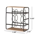 thumbnail image 5 of Noble House Ferrat Metal 6 Bottle Tabletop Wine Rack, Natural and Black, 5 of 6