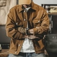 thumbnail image 2 of Male Shirt Jacket Denim Jacket Casual Long Sleeve Coats With Pocket, 2 of 7
